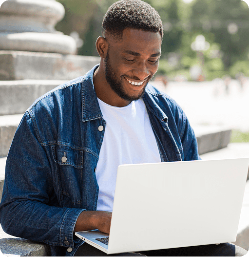 Student using their laptop
